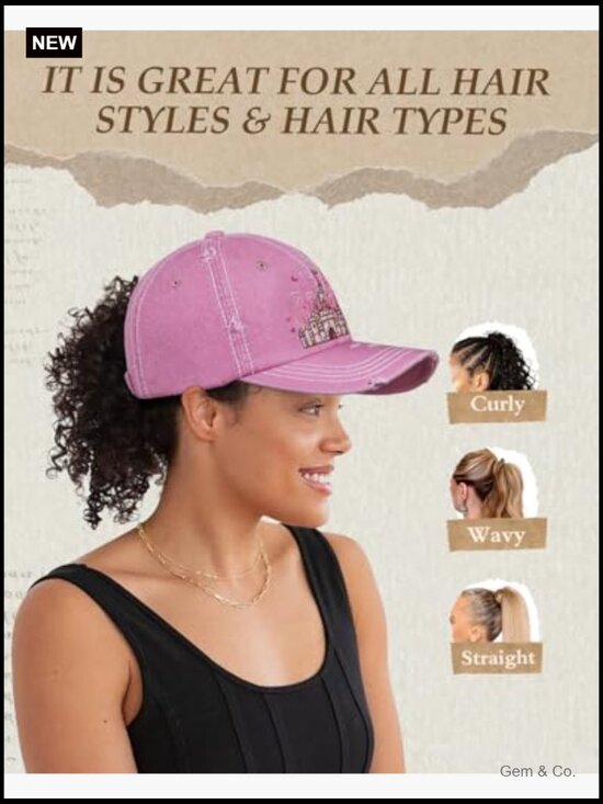 High Ponytail Baseball Cap with Criss Cross Strap Adjustable
